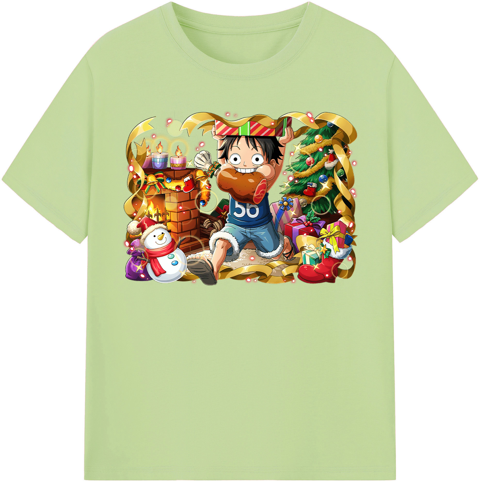 ワンピース モンキー・D・ルフィ ONE PIECE Monkey D. Luffy 綿100％半袖Tシャツ（フロントプリント）